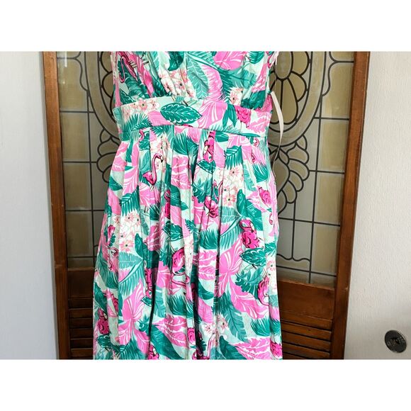Betty Page Sugar Beat Flamingo Dress Rockabilly Vixen Pin Up Size 6 NWT - Picture 7 of 13